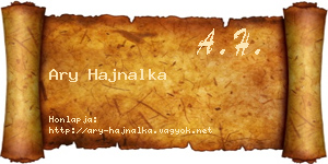 Ary Hajnalka névjegykártya